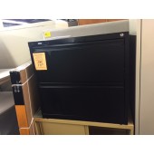 Used Black Two Drawer Lateral File Cabinet