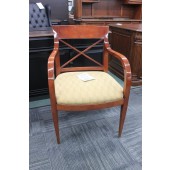 Used X-Back Beige Upholstered Side Chair