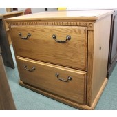 Used Two Drawer Oak Finish Lateral File