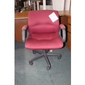 Burgundy Steelcase Swivel Office Chair