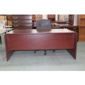 Used Mahogany Finish Double Pedestal Desk