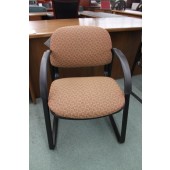 Used Beige Upholstered Metal Frame Side Chair