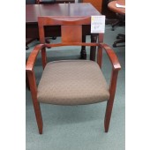 Used Beige and Blue Upholstered Side Chair