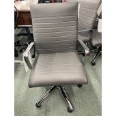 Gray Faux Leather Desk Chair