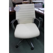 Used White Faux Leather Executive Office Chair