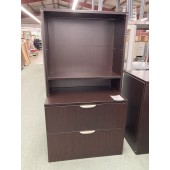 Used Mahogany File and Hutch Set