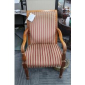 Used Burgundy Stripe Upholstered Side Chair