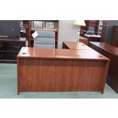 Used Cherry Finish L-Shaped Desk