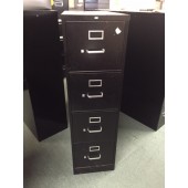 USED Black Four Drawer 26.5" D File Cabinet