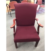 Mahogany Side Chair with Burgundy Fabric