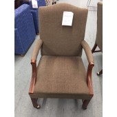 Olive Fabric Side Chairs on Casters