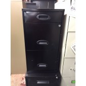 Closeout Black Three Drawer 18"D  File Cabinet