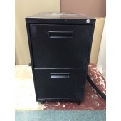 Closeout Mobile Black Two Drawer 23"D  File Cabinet