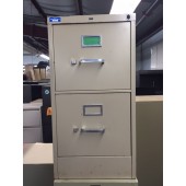 Used Tan Two Drawer 26.5"D  File Cabinet