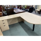 Closeout Maple L-Shape Bullet Desk