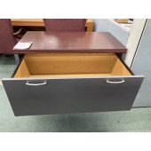Cherry and Gray Lateral File Cabinet
