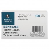 Index Cards, 3" x 5" White, Plain