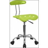 Vibrant Apple Green And Chrome Computer Task Chair with Tractor Seat 