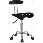 Vibrant Black And Chrome Computer Task Chair with Tractor Seat 
