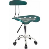 Vibrant Green And Chrome Computer Task Chair with Tractor Seat 