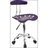 Vibrant Violet And Chrome Computer Task Chair with Tractor Seat 