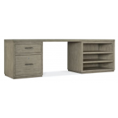 Hooker Furniture Home Office Linville Falls 96" Desk with Small File and Open Shelves 