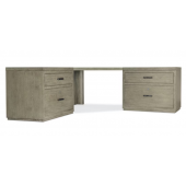 Hooker Furniture Home Office Linville Falls Corner Combo with 2 Lateral Files