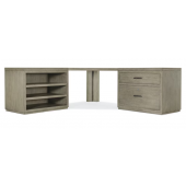 Hooker Furniture Home Office Linville Falls Corner Combo with Open Shelves and Lateral File