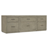 Hooker Furniture Home Office Linville Falls 84" Credenza with 2 Small Files and Lateral File
