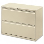 Lorell Fortress Series Two Drawer 42"W Lateral File Cabinet Putty LLR60438