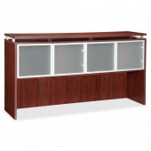 Hutch, Alum. Frame, Frost, 66"x15"x39-1/5", Cherry