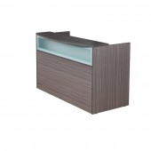 Plexiglass Reception Desk, Driftwood