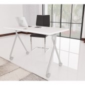 Boss 48 Inch Flip Top Training Table, White