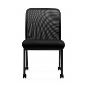 Armless Mesh Back Guest Chair with Casters