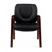 Luxhide Guest Chair with Wood Accents ﻿
