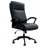 Smooth Black Leather Desk Chair by Parker House