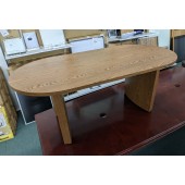 Wood Grained Laminate Oval Table