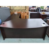 Used Walnut Finish L-Shaped Desk