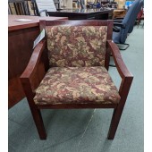 Used Wood Chair with Upholstered Seat and Back