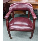 Used Faux Leather Rolling Side Chair