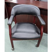 Used Faux Leather Rolling Side Chair