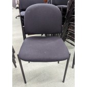 Used Oversized Charcoal Gray Fabric Stacking Chair