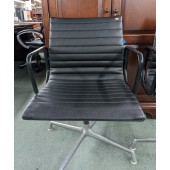 Used Black Vinyl Swivel Office Chair