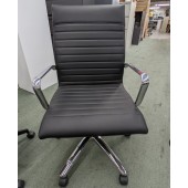 Closeout Black Leather Executive Chair by Global 