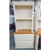 Used Cream and Honey Maple Lateral File and Hutch Set by Martin