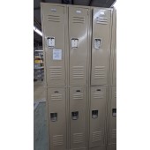 Used Double Tier 3-Wide Metal Gym Lockers 