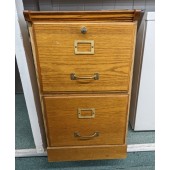 Used Oak Two Drawer Vertical File Cabinet