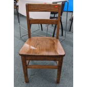 Vintage Child's Oak Ladder-Back School Chair
