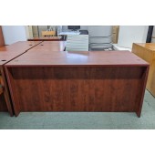 Used Cherry Laminate L-Shaped Desk