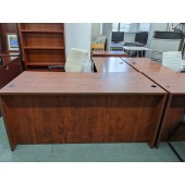 Used Cherry Laminate L-Shaped Desk